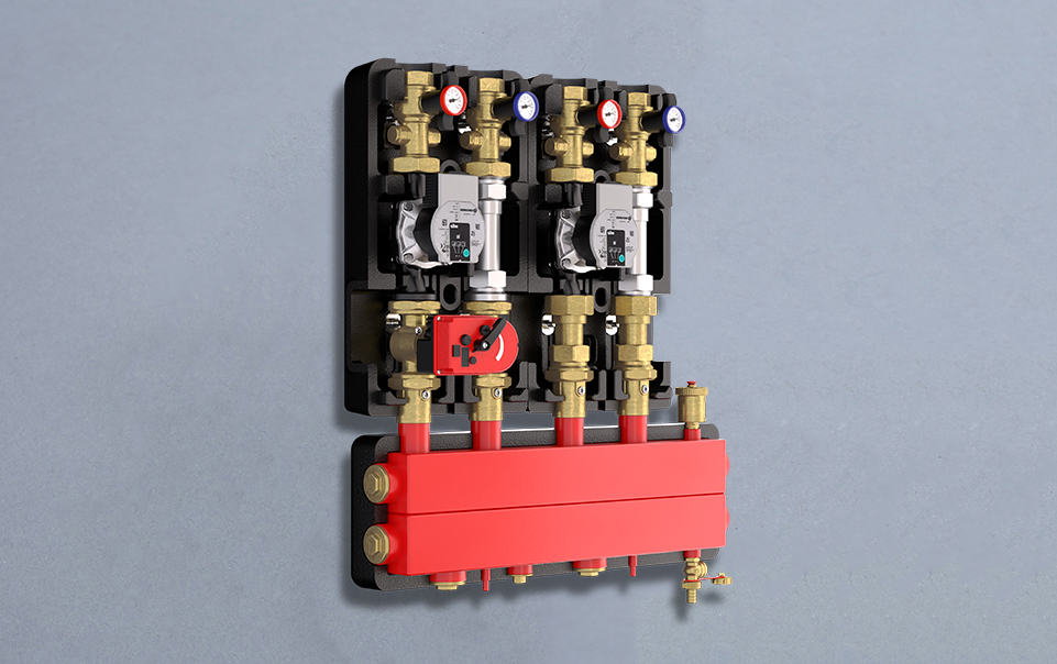 Distribution units and boiler room manifolds